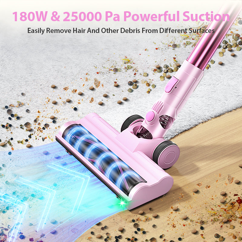 YTE PRO Cordless Vacuum Cleaner, 25000pa 180W Lightweight Vacuum with HEPA Filter