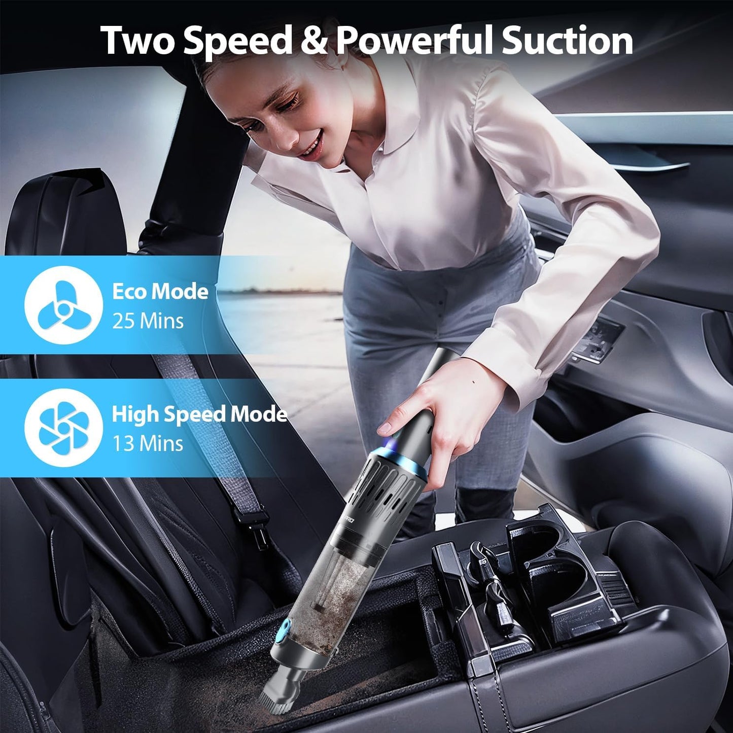 Handheld Vacuum Cordless Car Vacuum Cleaner Powerful Suction Car Vacuum Lightweight Portable Rechargeable