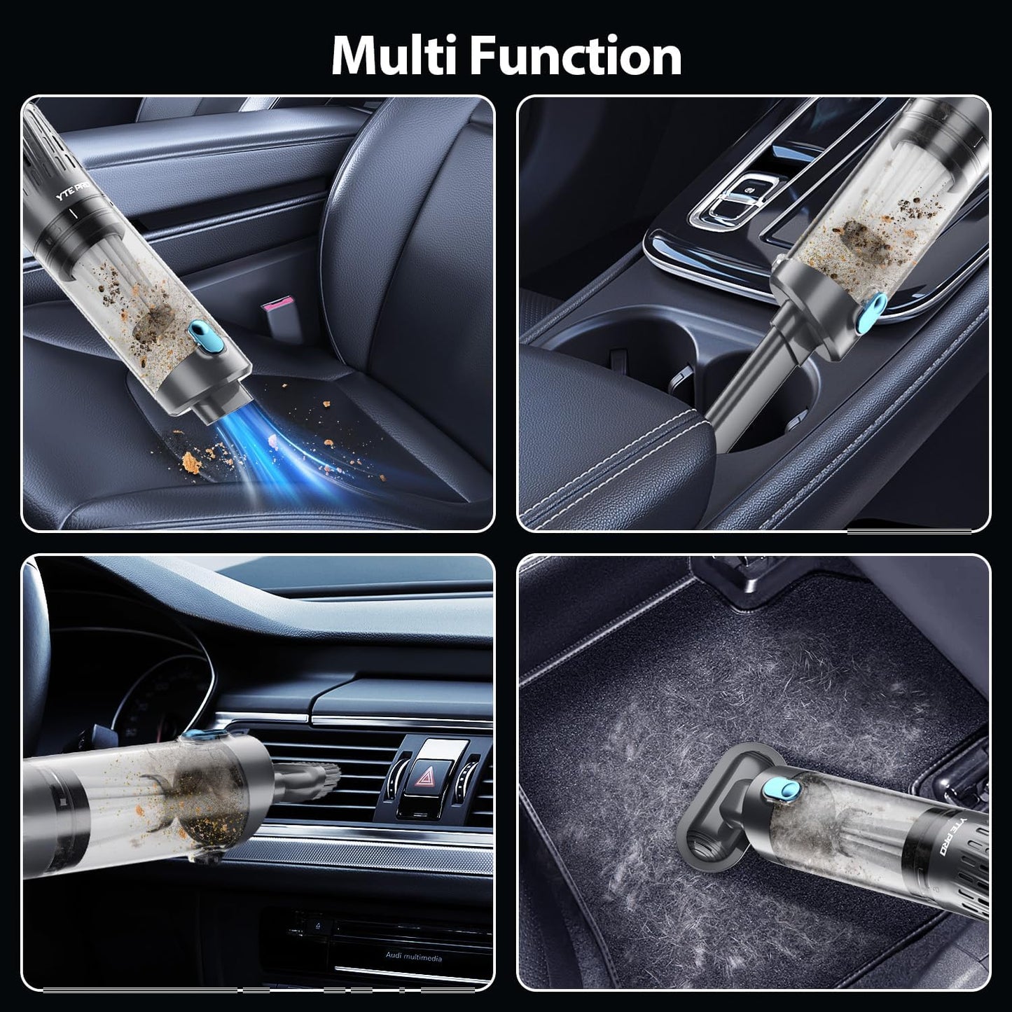 Handheld Vacuum Cordless Car Vacuum Cleaner Powerful Suction Car Vacuum Lightweight Portable Rechargeable