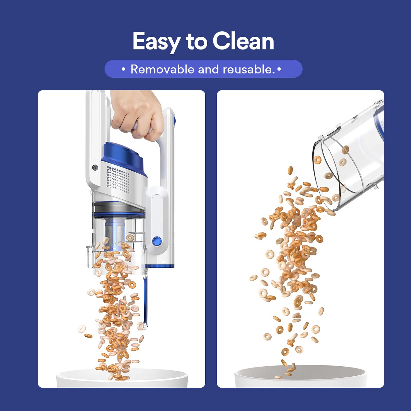 YTE Cordless Stick Vacuum Cleaner, 10KPa Powerful Suction Up to 45 Mins Runtime, 6-in-1