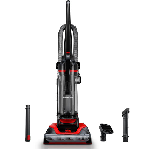 YTE Magnum Multi-Surface Extended Reach+ Bagless Upright Vacuum Cleaner Machine, for Carpet and Hard Floor, Height Adjustment, Powerful Suction with Versatile Tools, Lightweight, UD76300V, Red