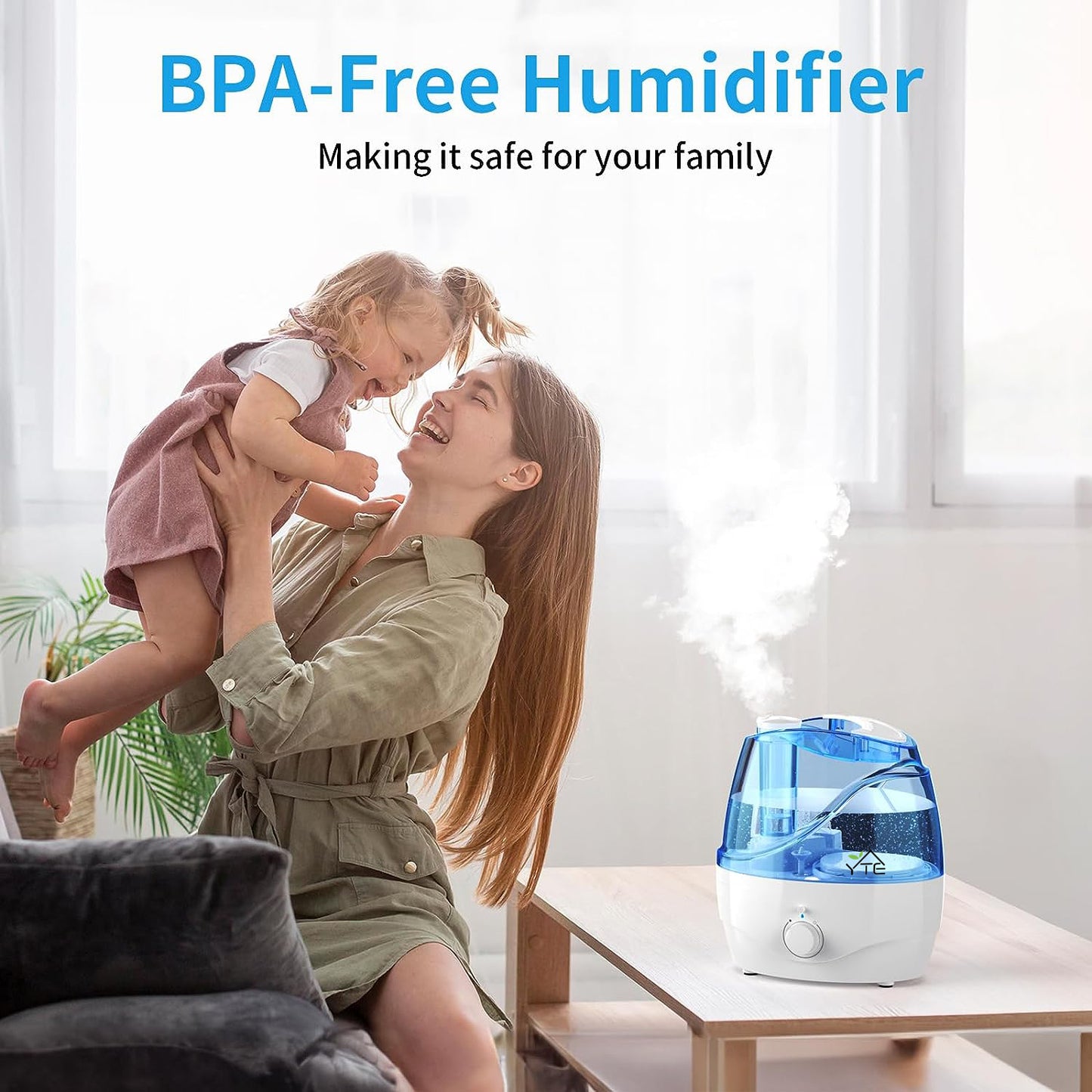 YTE Cool Mist Humidifiers for Bedroom & Large room