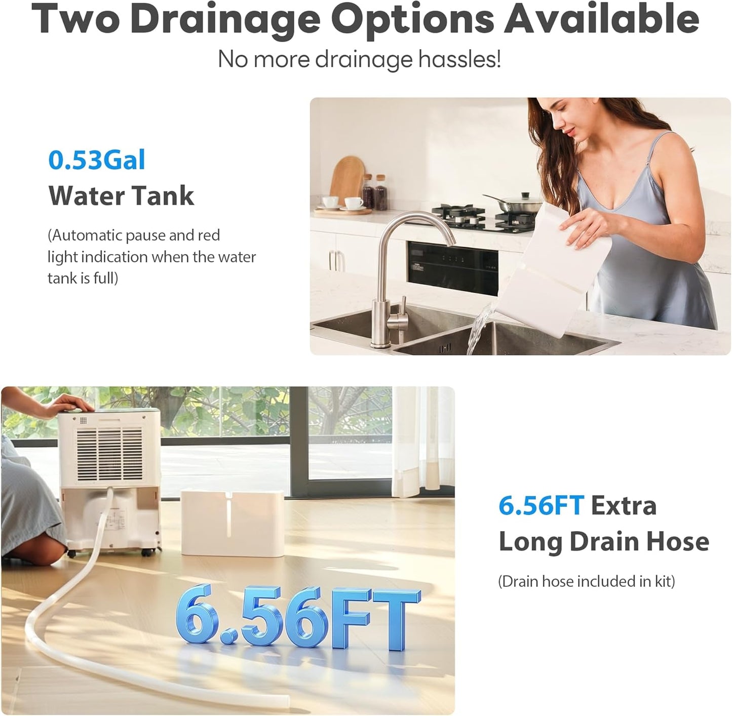 34Pint Dehumidifier for 2500Sq.Ft, Compressor Dehumidifiers for Home, Front LED Digital Humidity Display&Quiet Dehumidifier for Basement, Bedroom, Bathroom, with 6.56FT Drain Hose